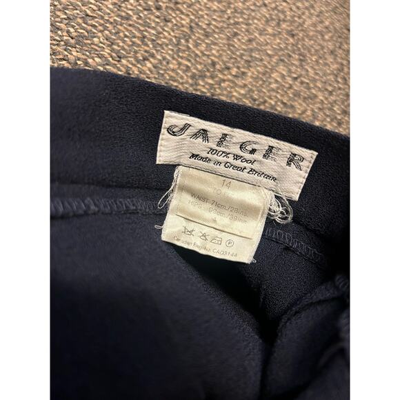 Vintage Jaeger Dark Blue Button Up Pleated Skirt, Size 14 - Picture 4 of 4